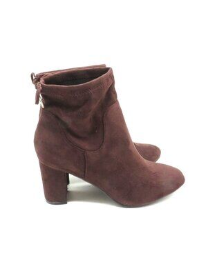 City Chic Women's Brown Heeled Slip On Boots 12 Wide NEW $120